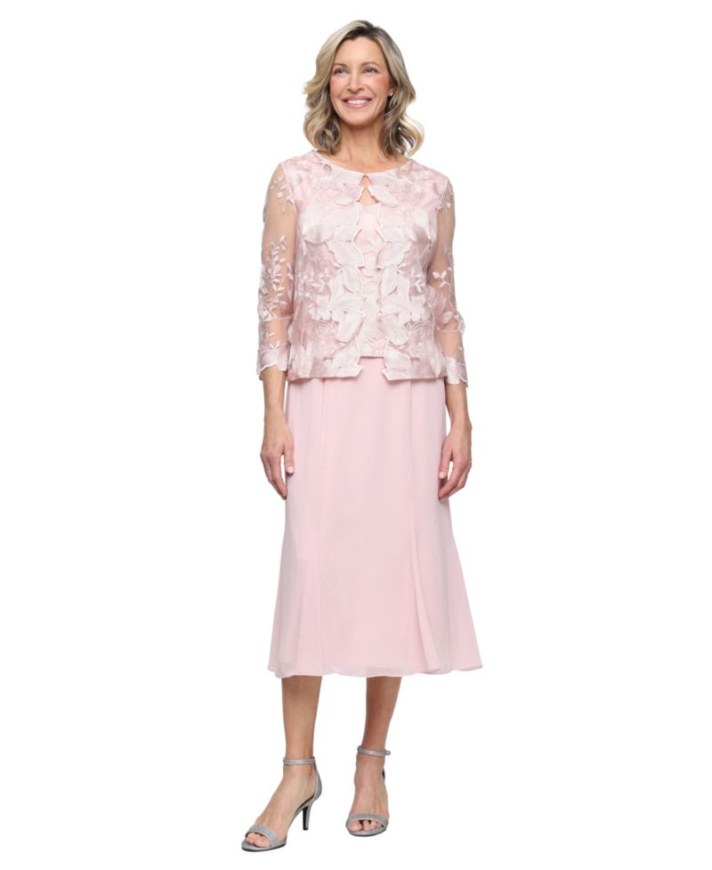 Petite 2-Piece. Lace Jacket Dress Set