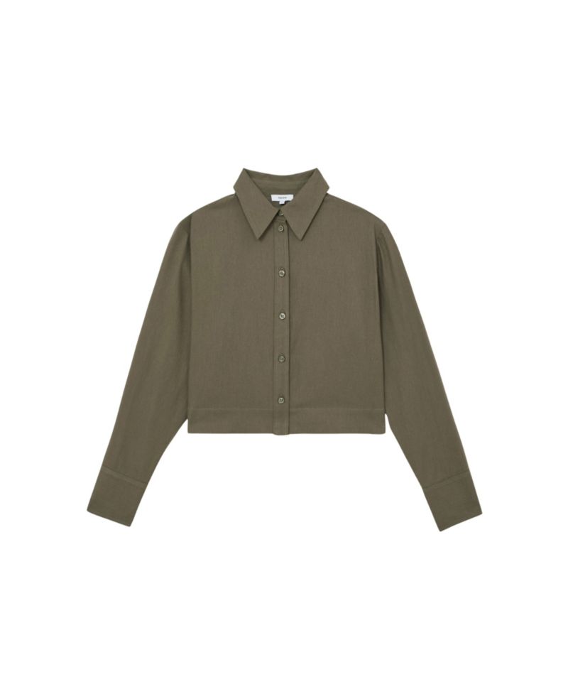 Women's Caylan Long-Sleeve Cropped Button-Up Shirt