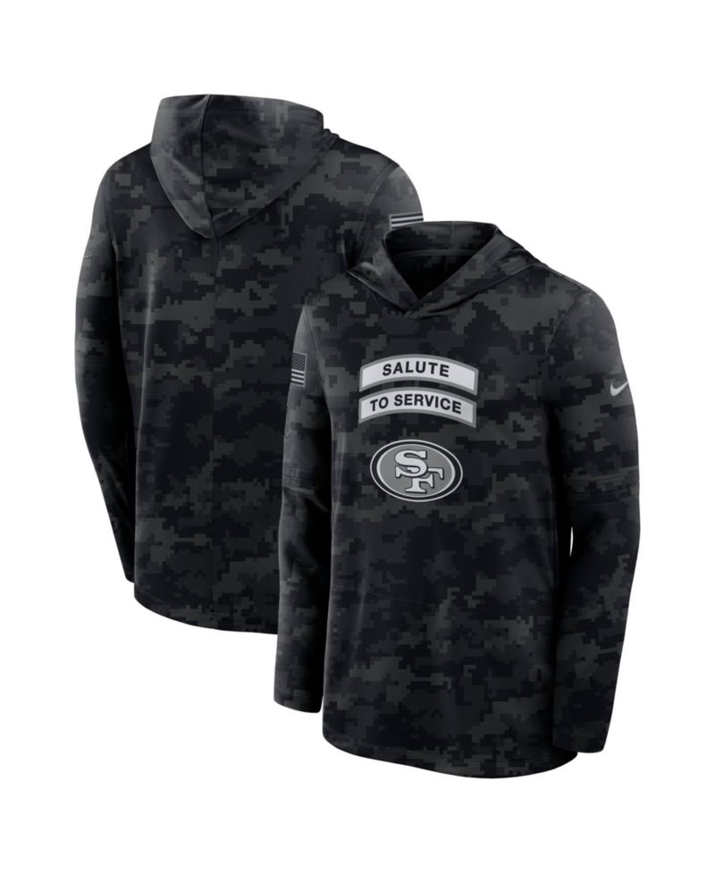 Men's Black San Francisco 49ers 2026 Salute to Service Sideline Lightweight Hooded Pullover