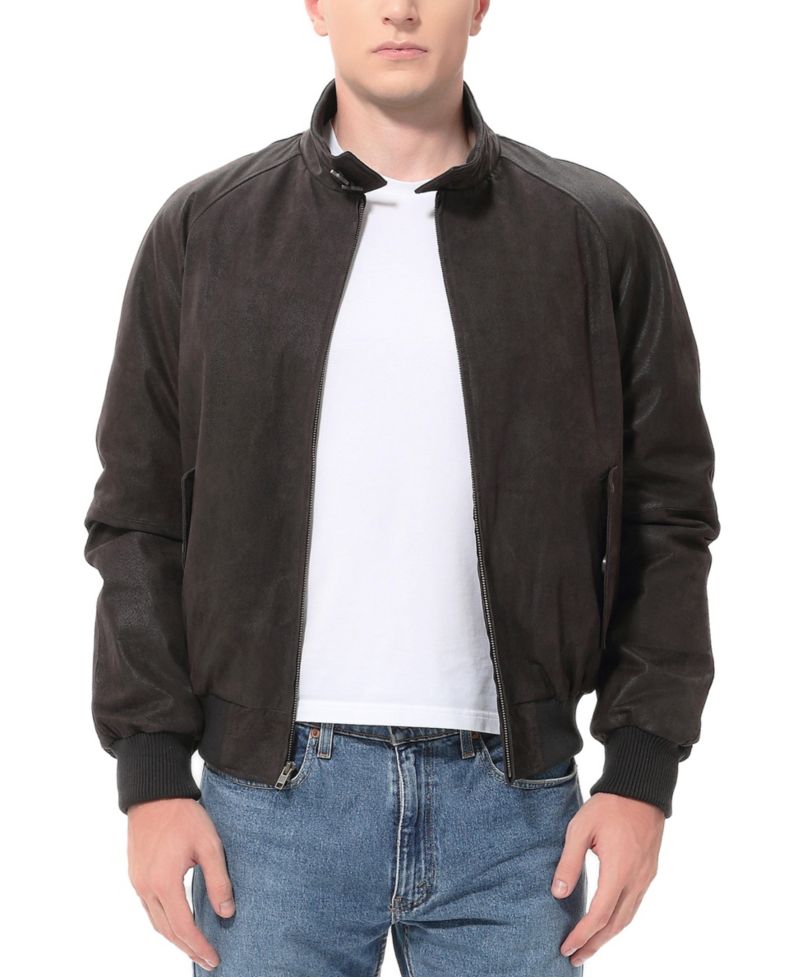 Tall WWII Distressed Leather Bomber Jacket