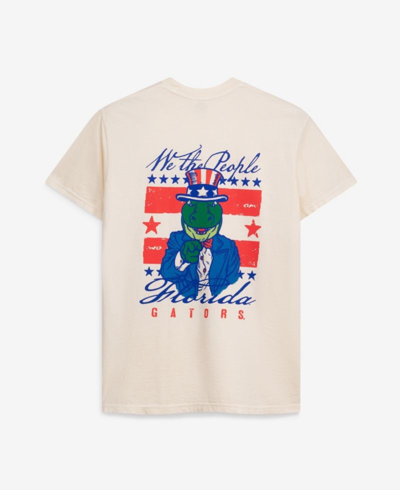 Men's Cream Florida Gators Uncle Sam Mascot T-Shirt