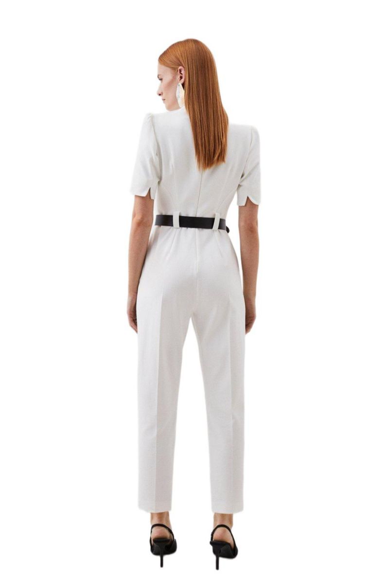 Women's Structured Crepe Forever Belted Jumpsuit