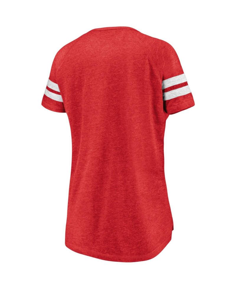 Women's Red Toronto FC True Classics Full Force Raglan Tri-Blend Notch Neck T-Shirt