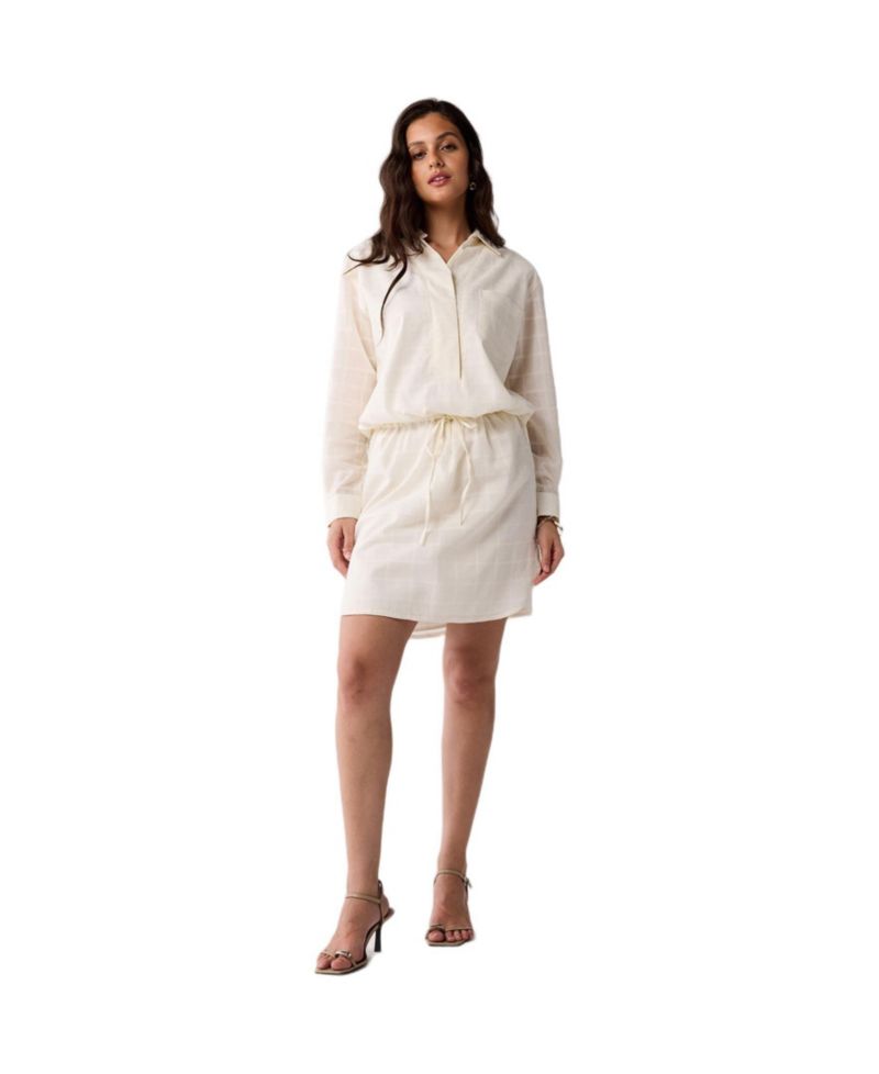 Women's Oversized Shirt Dress with Drawstring