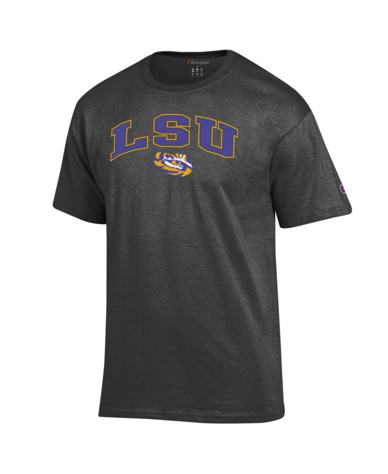 Men's Charcoal LSU Tigers Arch Over Logo T-Shirt