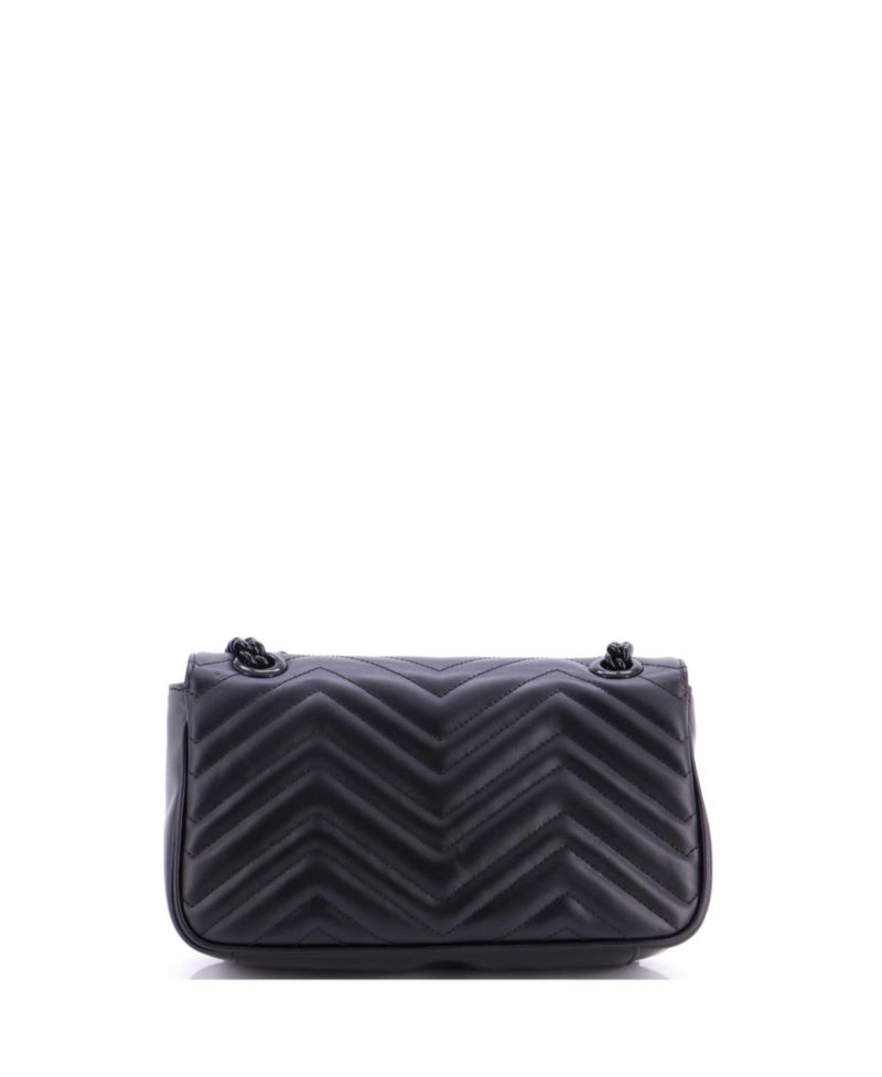 Small GG Marmont Monochrome Flap Bag Matelasse Leather