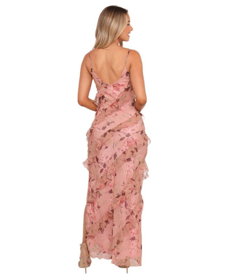 Women's Ciao Ruffles Maxi Dress - Pale Pink Floral