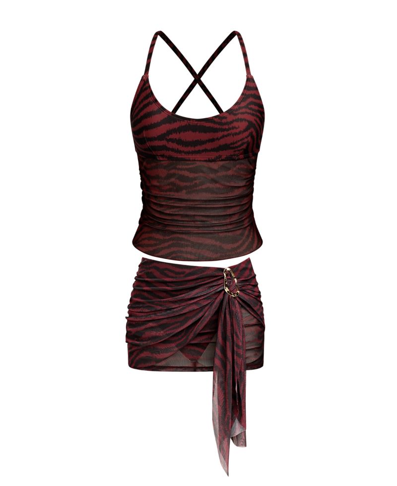 Women's Scoop Neck Cross-Back Removable-Cup Tankini Set