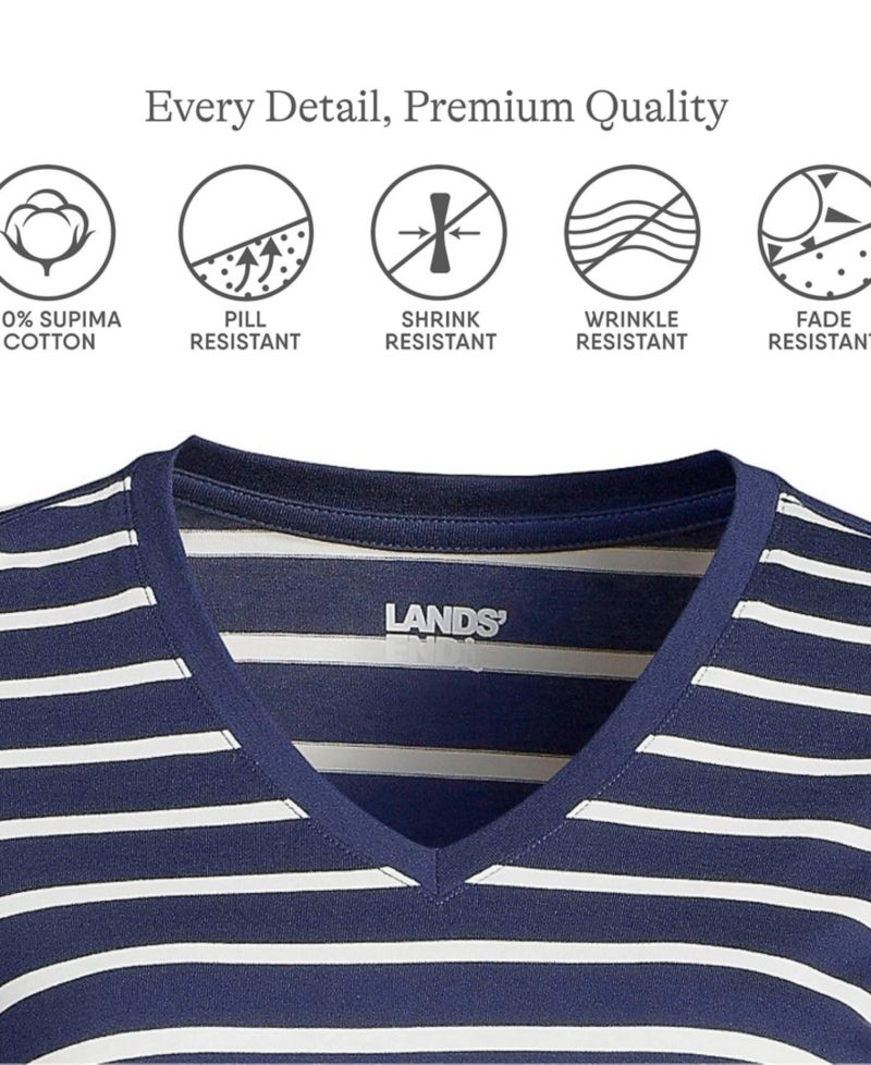Women's Relaxed Supima Cotton Long Sleeve V-Neck T-Shirt