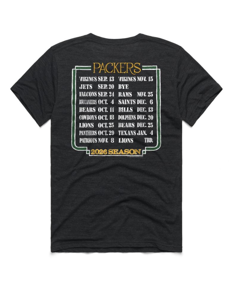 Men's and Women's Green Bay Packers Schedule Queen Tri-Blend T-Shirt