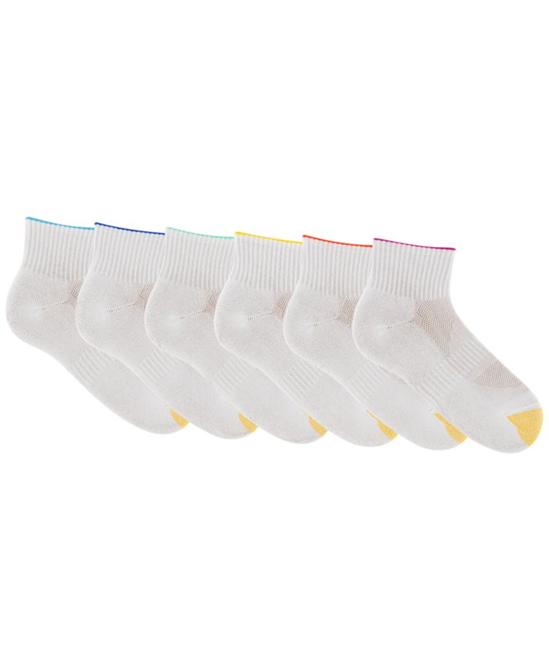 Women's Sport Half Cushion Quarter Socks, 6-Pack