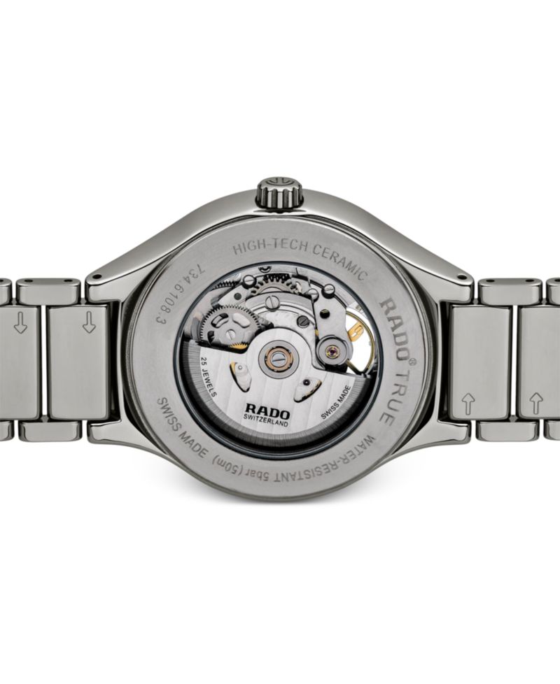 Unisex Swiss Automatic True Secret Diamond (1/8 ct. t.w.) Gray Ceramic Bracelet Watch 40mm