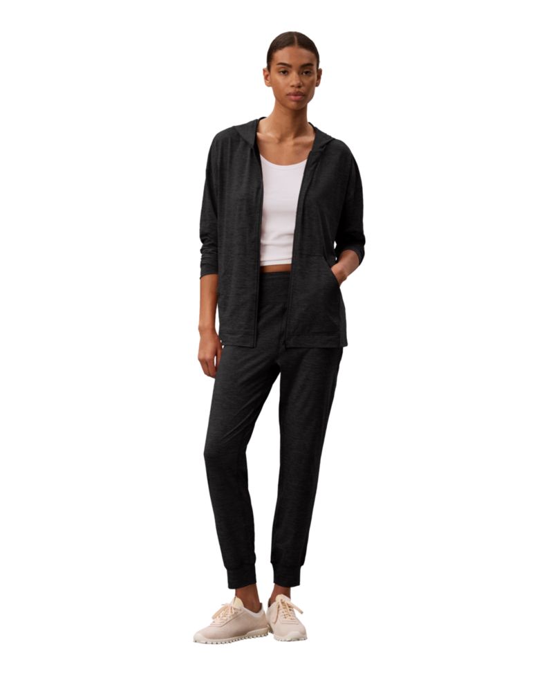 Women's Melange Lightweight Hooded Jacket