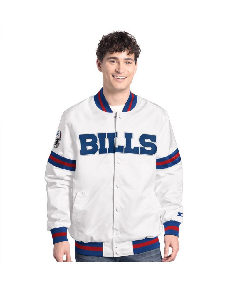 Men's White Buffalo Bills Scout Full-Snap Varsity Jacket