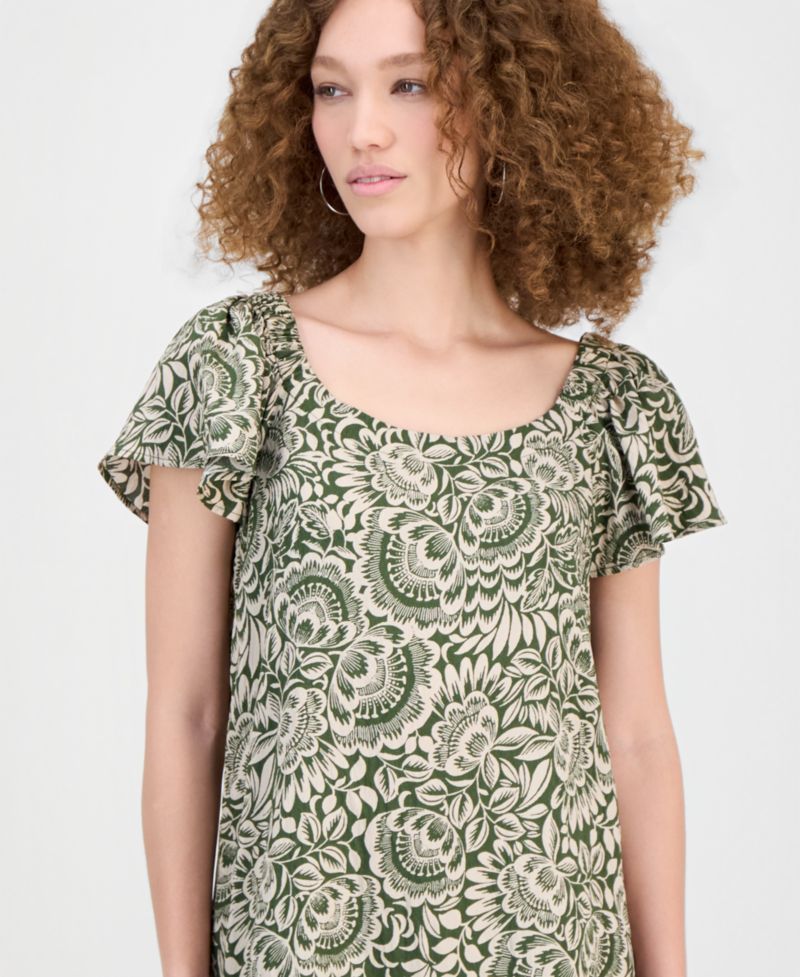 Women's On/Off-The-Shoulder Ruffle-Hem Dress