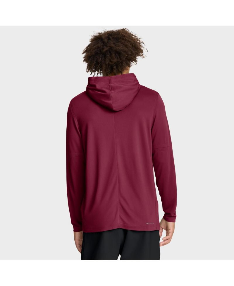 Men's Garnet Florida State Seminoles 2025 Sideline Performance Long Sleeve Hoodie T-Shirt