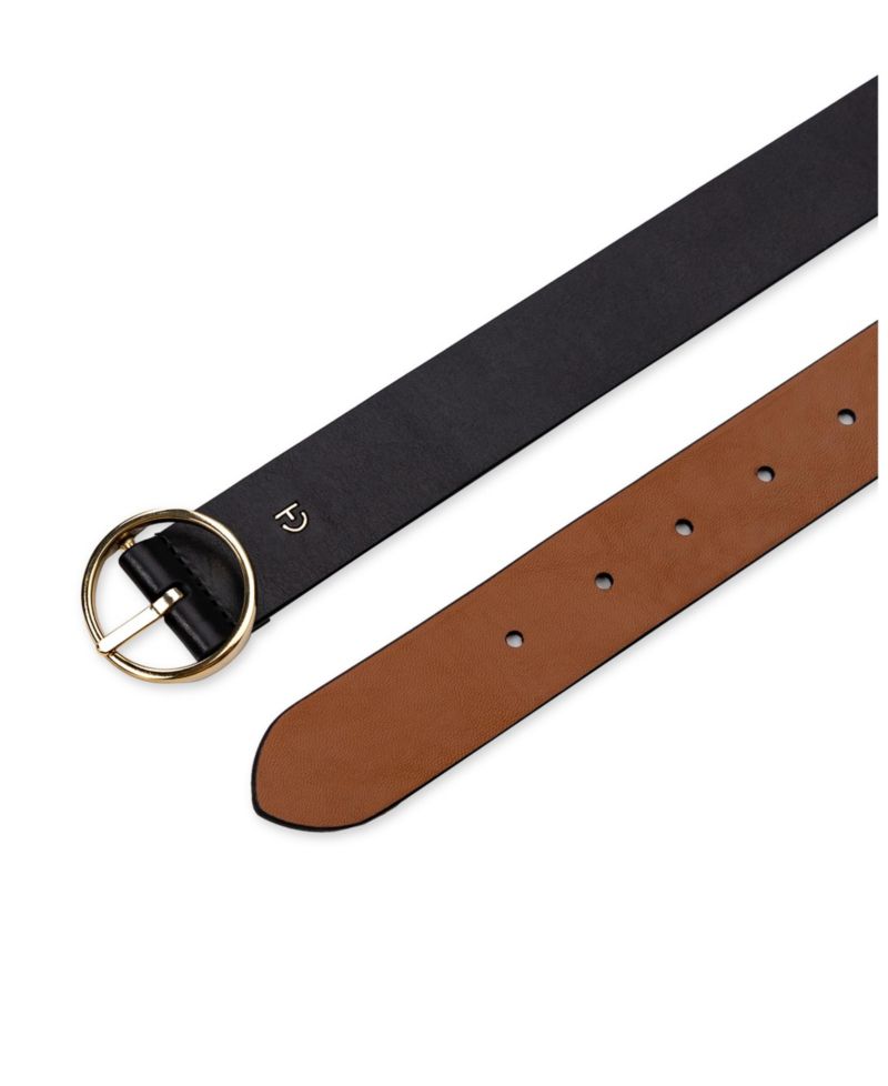 Women's Two-In-One Center Bar Reversible Genuine Leather Belt