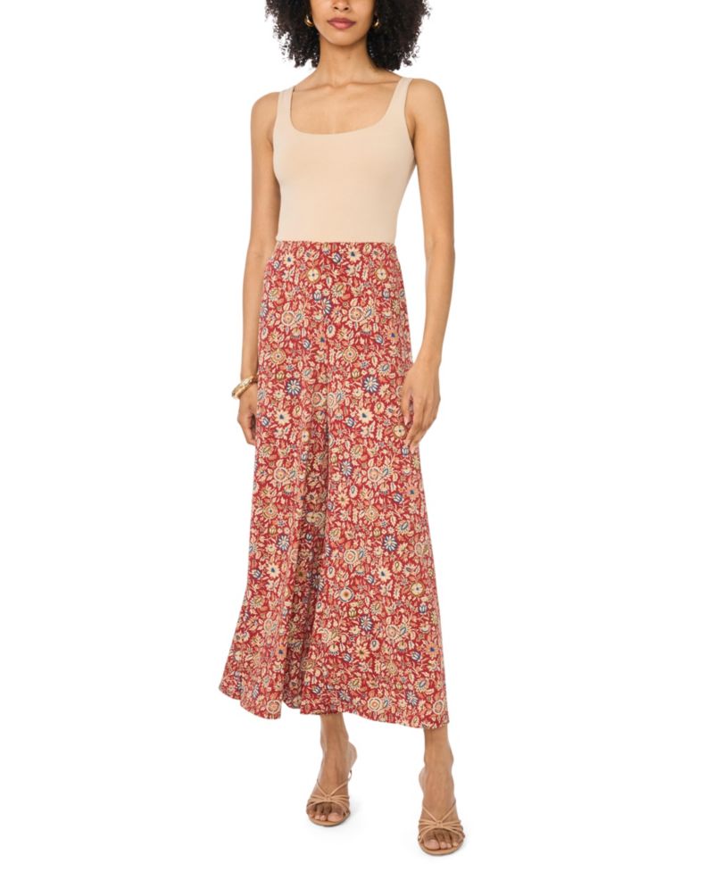 Women's Wide-Leg Pull-On Floral-Print Pants