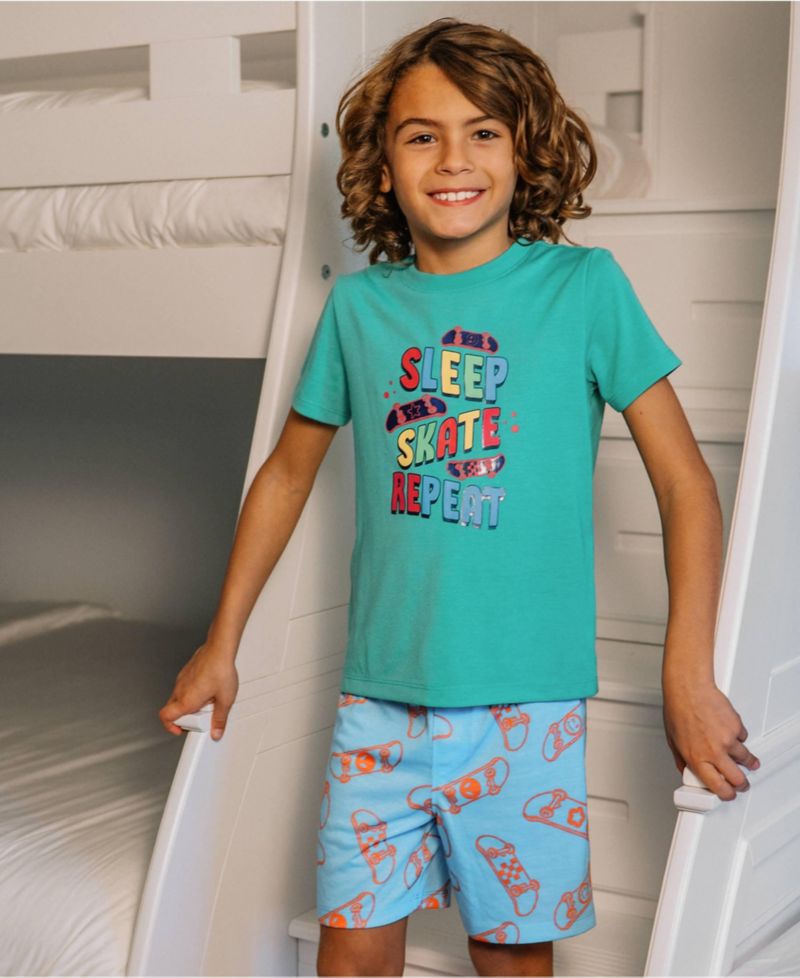Big Boys Short Sleeve Tee and Shorts Pajama Set