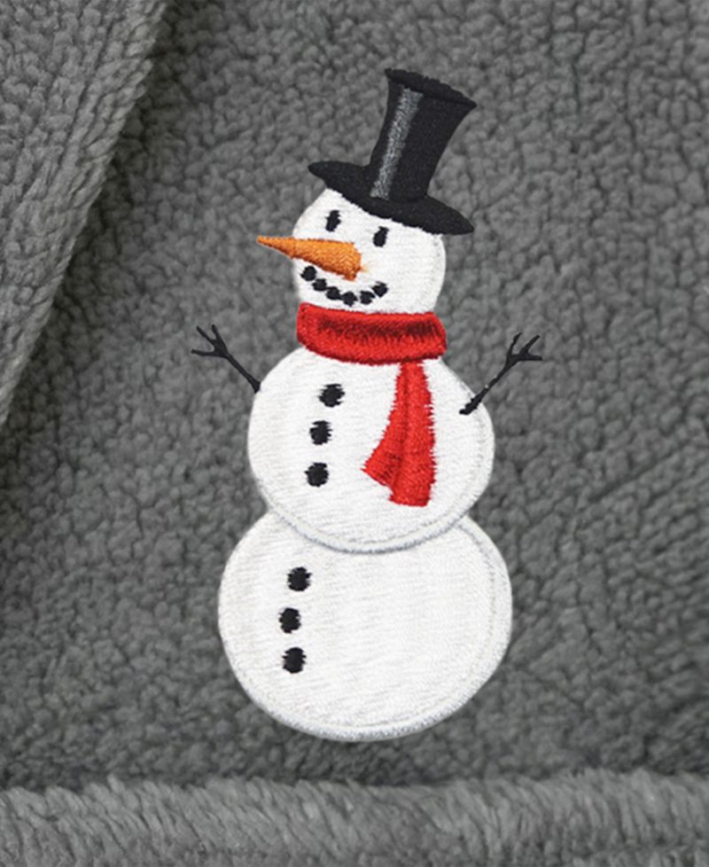 Kids Snowman Super Plush Double Brushed Hooded Bathrobe