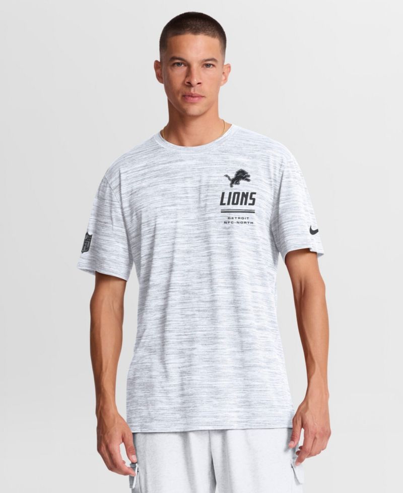 Men's White Detroit Lions Sideline Double Covered Dri-FIT Velocity T-Shirt