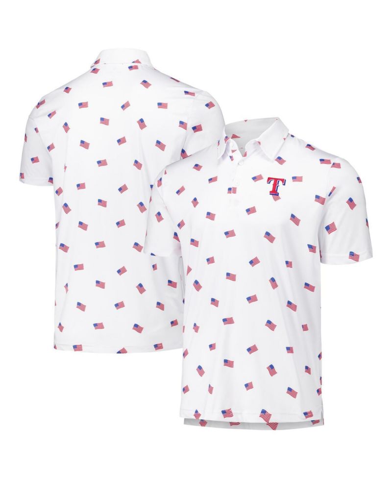 Men's White Texas Rangers Americana Polo