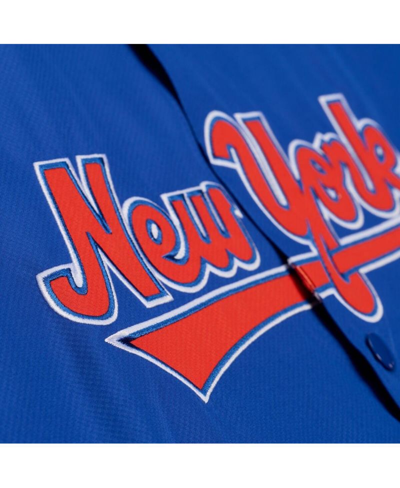 Men's Royal New York Mets Full-Snap Hooded Coaches Jacket