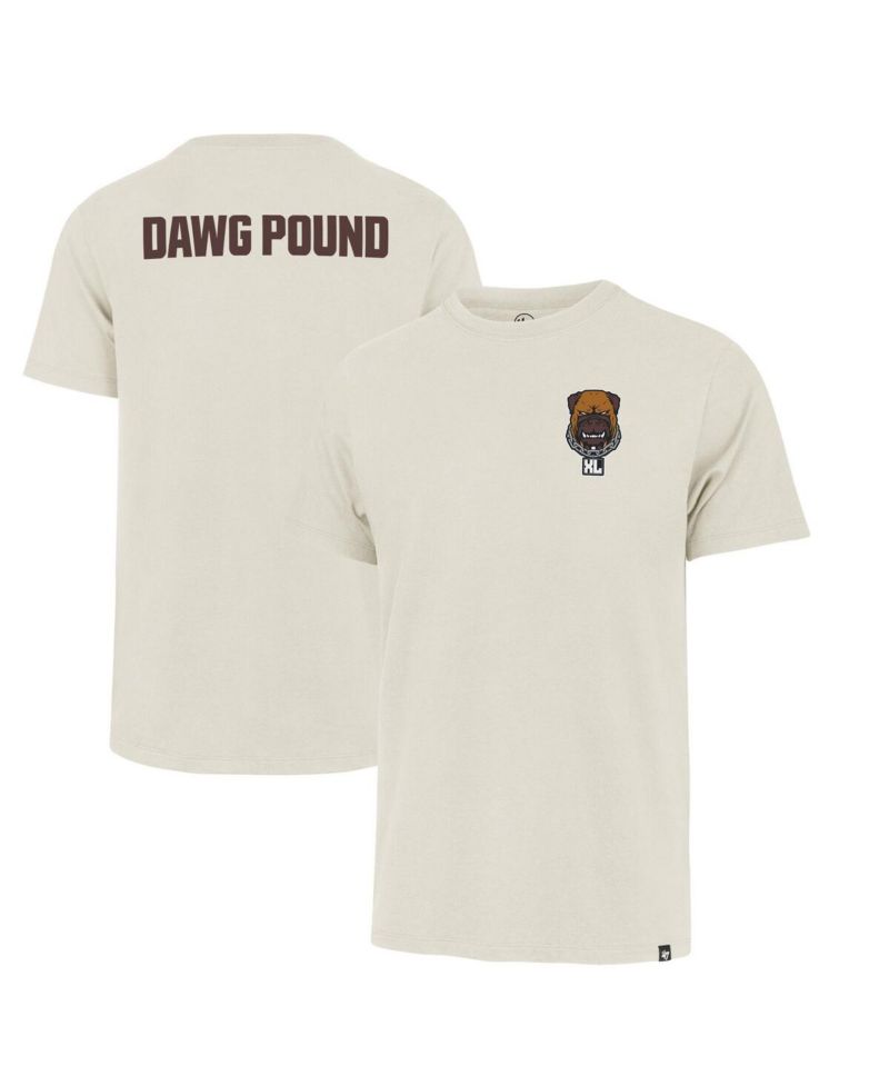 Men's Cream Cleveland Browns Dawg Pound XL Backer Franklin T-Shirt