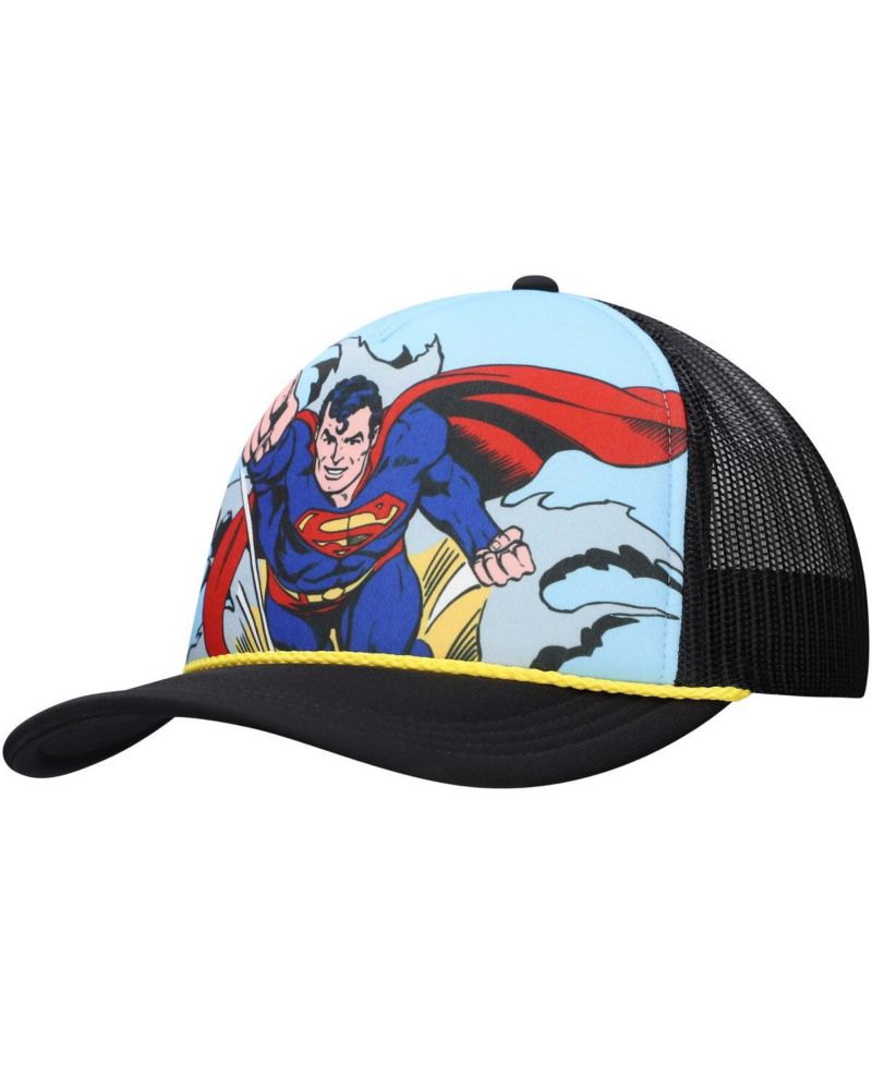 Men's and Women's Blue/Black Superman Graphic Foam Trucker Adjustable Hat