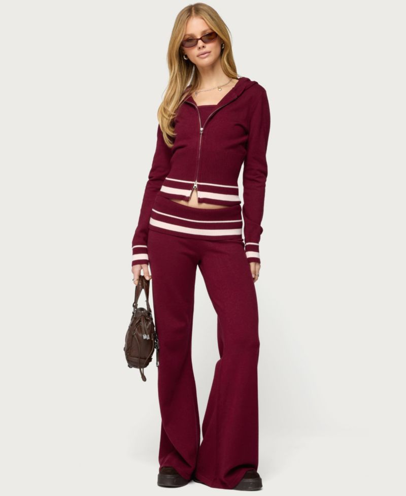 Women's Kaliya Stripey Knit Zip Up Hoodie