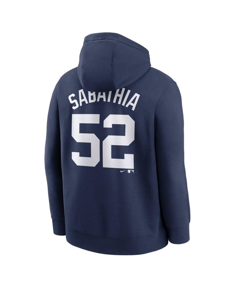 Men's CC Sabathia Navy New York Yankees Retired Player Name & Number Club Pullover Hoodie