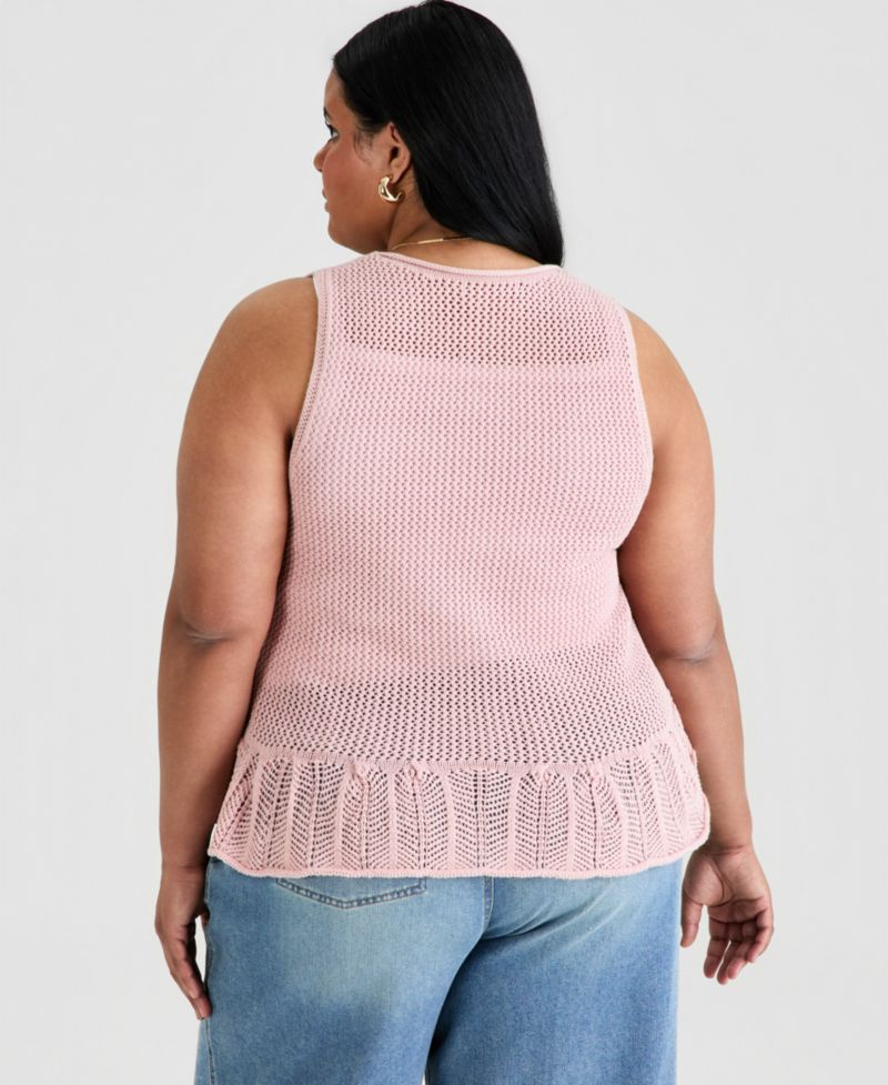Trendy Plus Size Peplum Sweater Vest