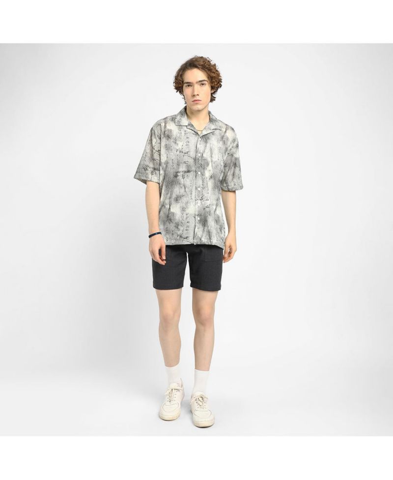 Men's Faded Woven Oversized Shirt