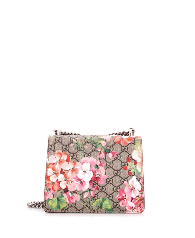 Mini Dionysus Bag Blooms Print GG Coated Canvas