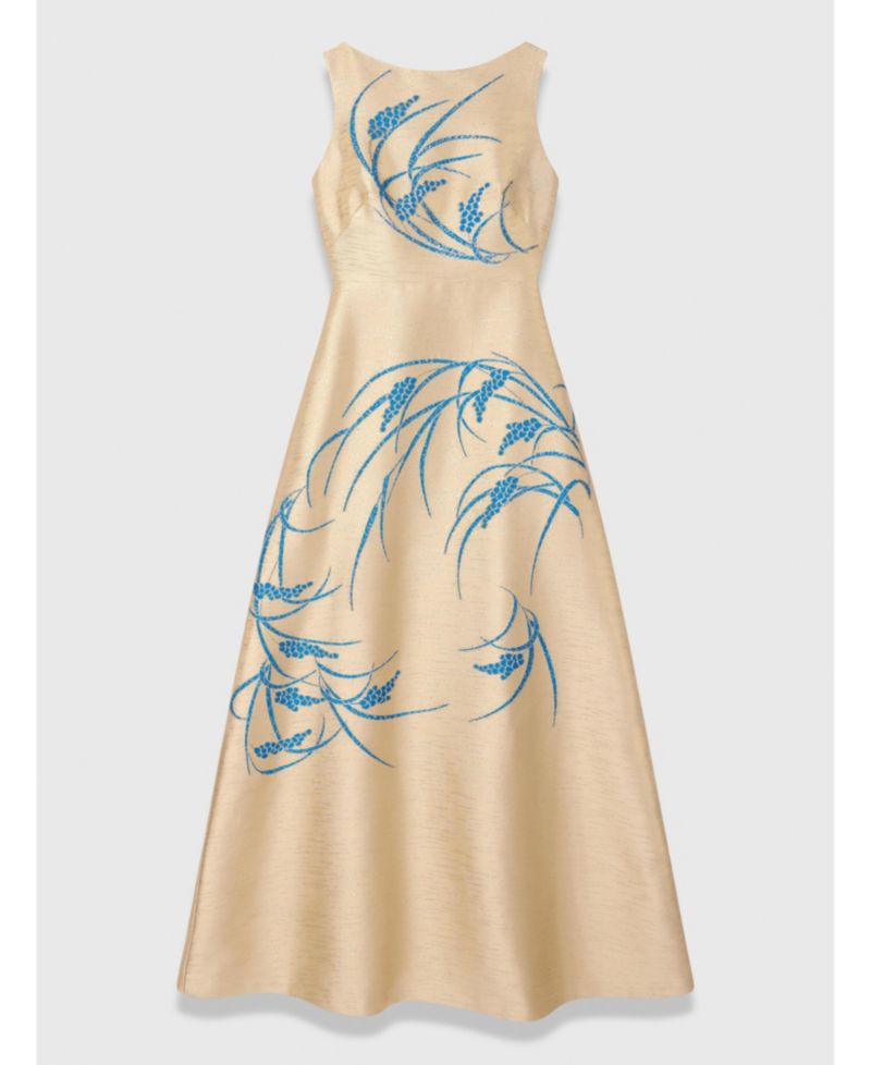 Women's Avila Embroidered A-Line Jacquard Maxi Gown