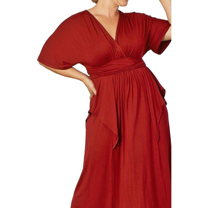 Plus Size Indie Flair Maxi Dress with Kimono Sleeves