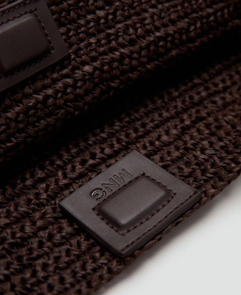 Women's Natural-Fiber Buckle Detail Shopper Bag