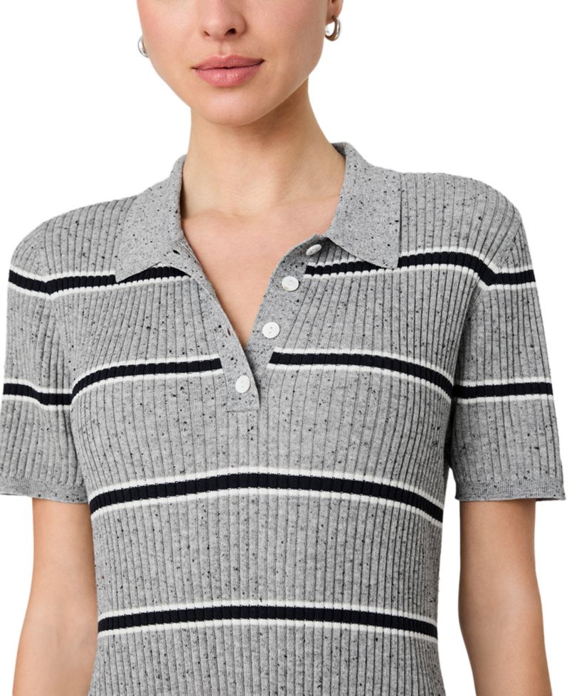 Women's Mason Knit Varsity Stripe Collared Mini Dress