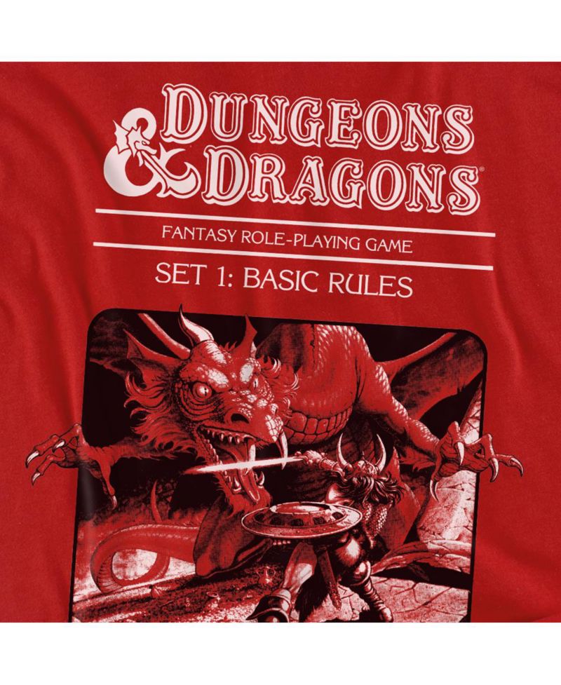 Men's Dungeons and Dragons Basic Rules Red Box Cover T Shirt