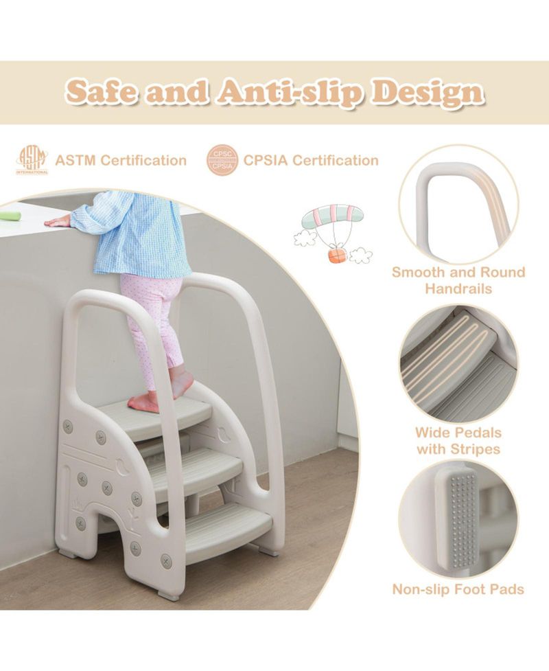 Toddler 3-Step Detachable Anti-Slip Stool