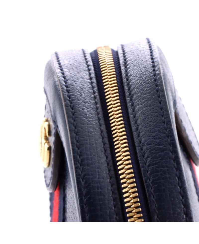 Mini Ophidia Round Shoulder Bag Leather
