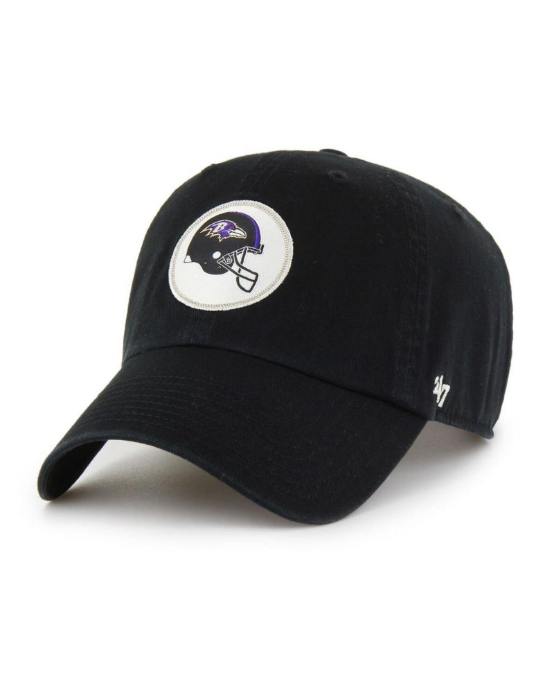Men's Black Baltimore Ravens Hard Hat Clean Up Adjustable Hat