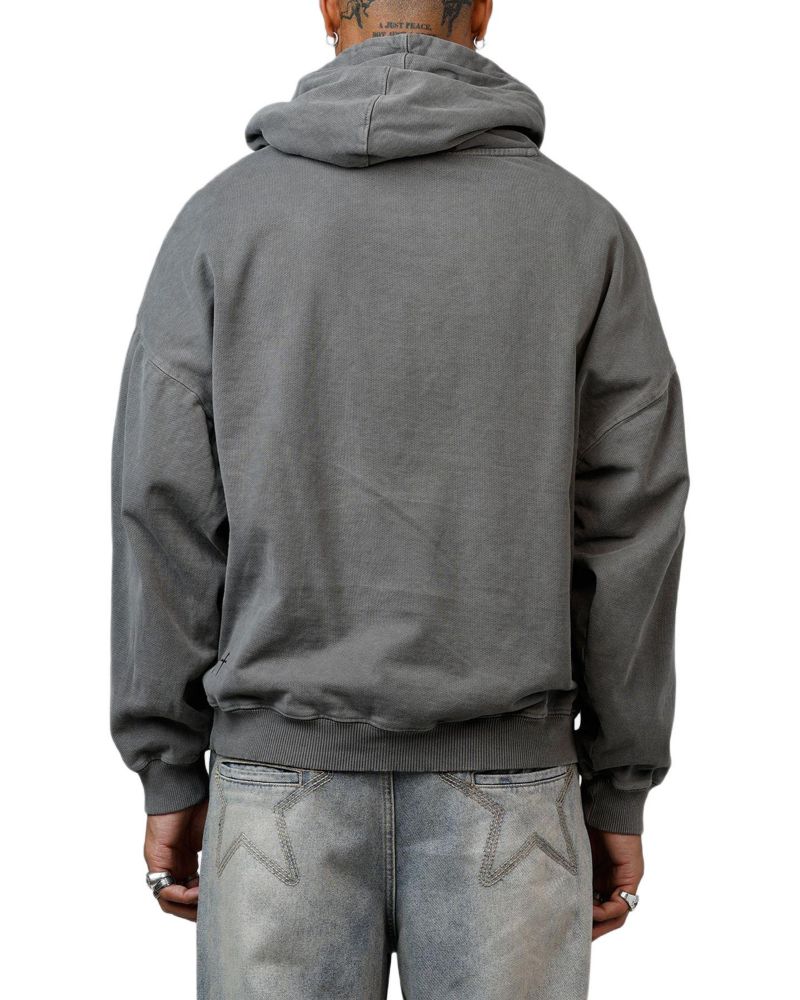 Men's Black Doves Premium Hoodie Washed Charcoal