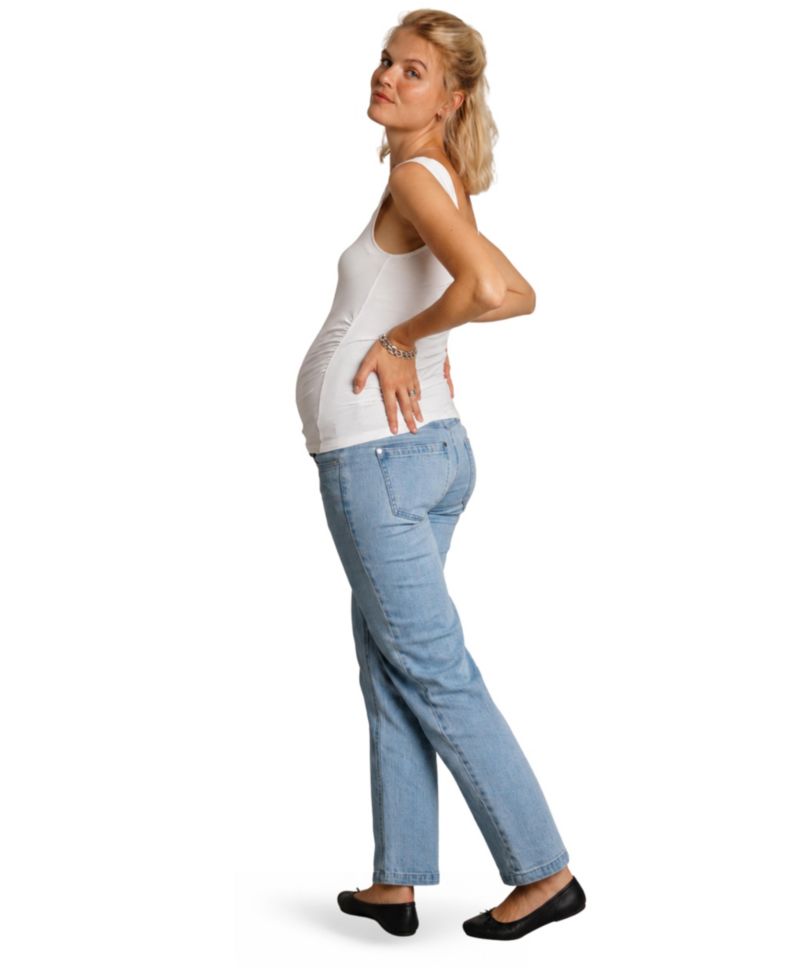 Hailey Straight-Leg Over-the-Belly Maternity Jeans