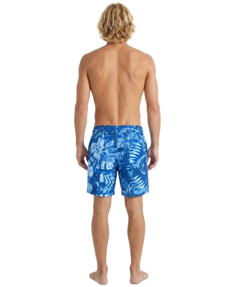 Men's Patchwork Palm Printed 7" Volley Swimsuit