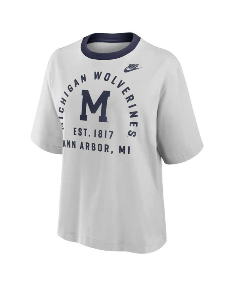 Women's Michigan Wolverines Legacy Arch Script Boxy Screen Print T-Shirt