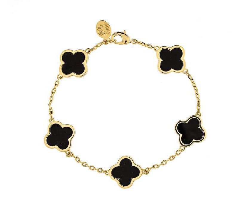 Onyx Flower Station Bracelet