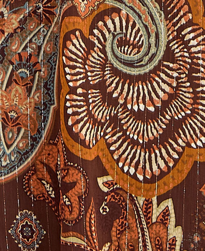 Juniors' Mock Neck Paisley Print Short Dress