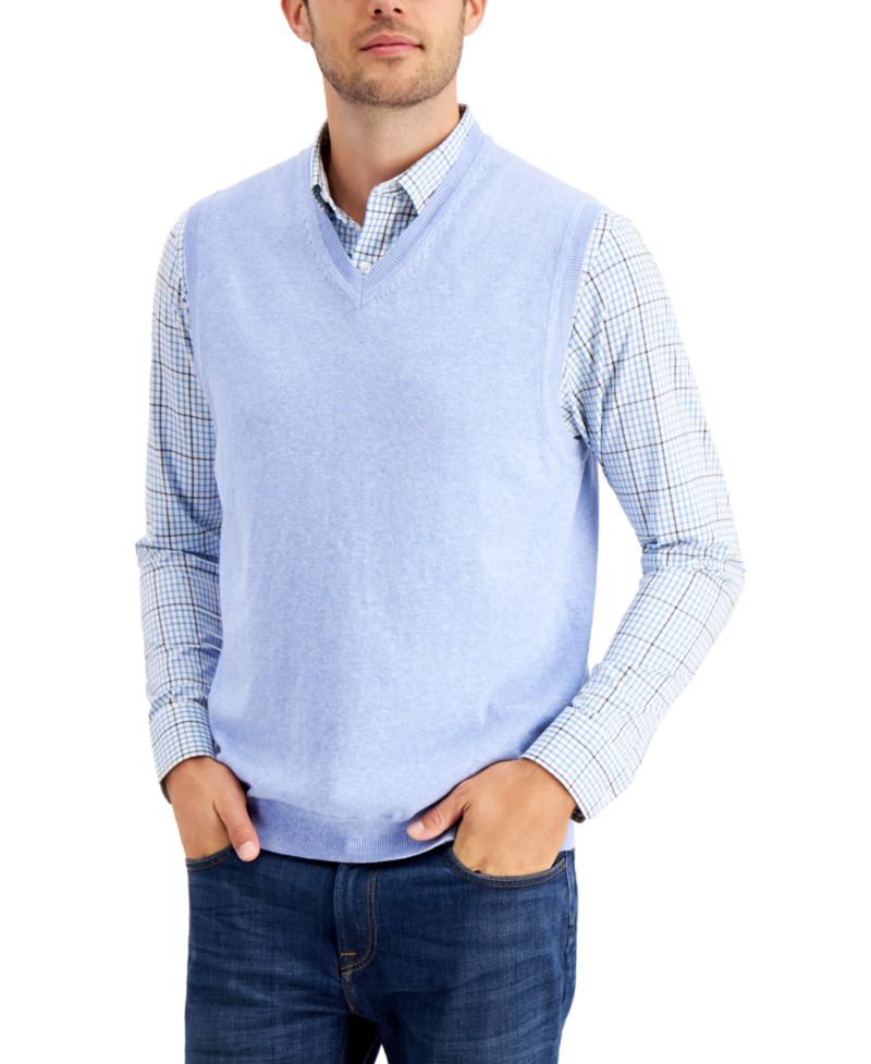 Men's Solid V-Neck Sweater Vest