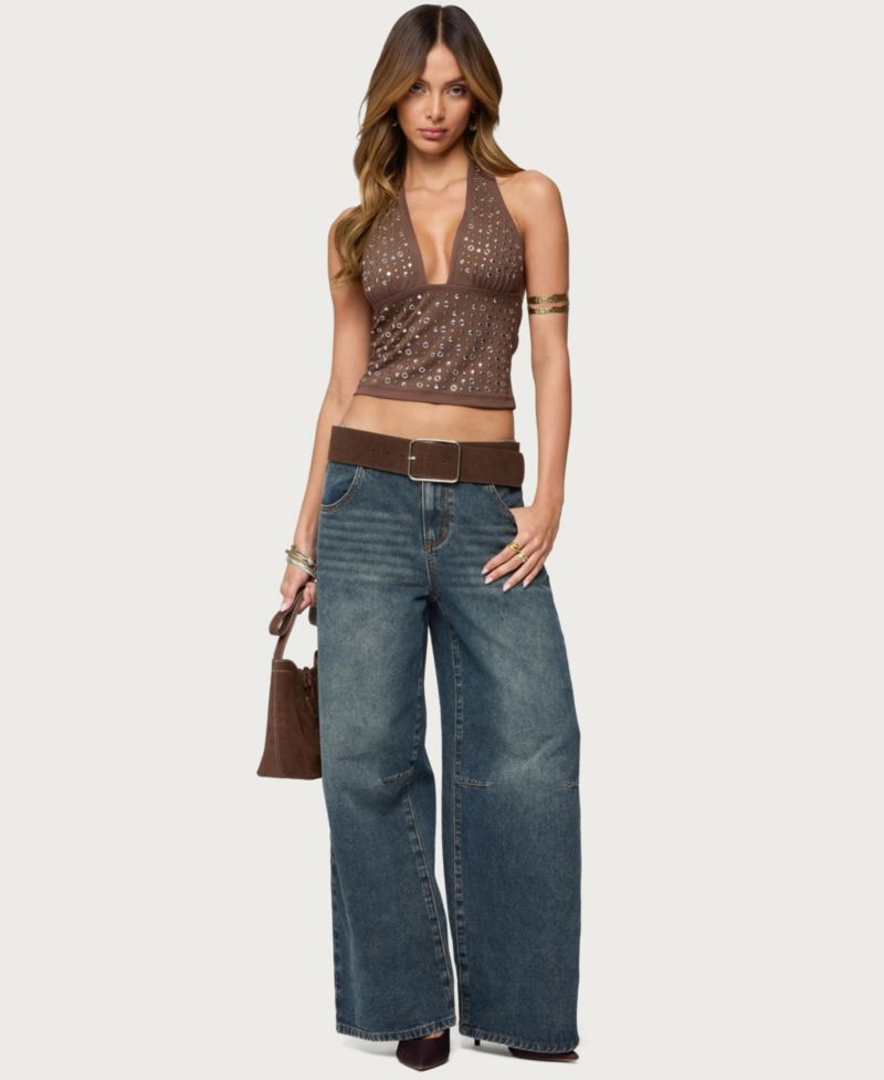 Women's Santi Low Rise Wide Leg Jeans